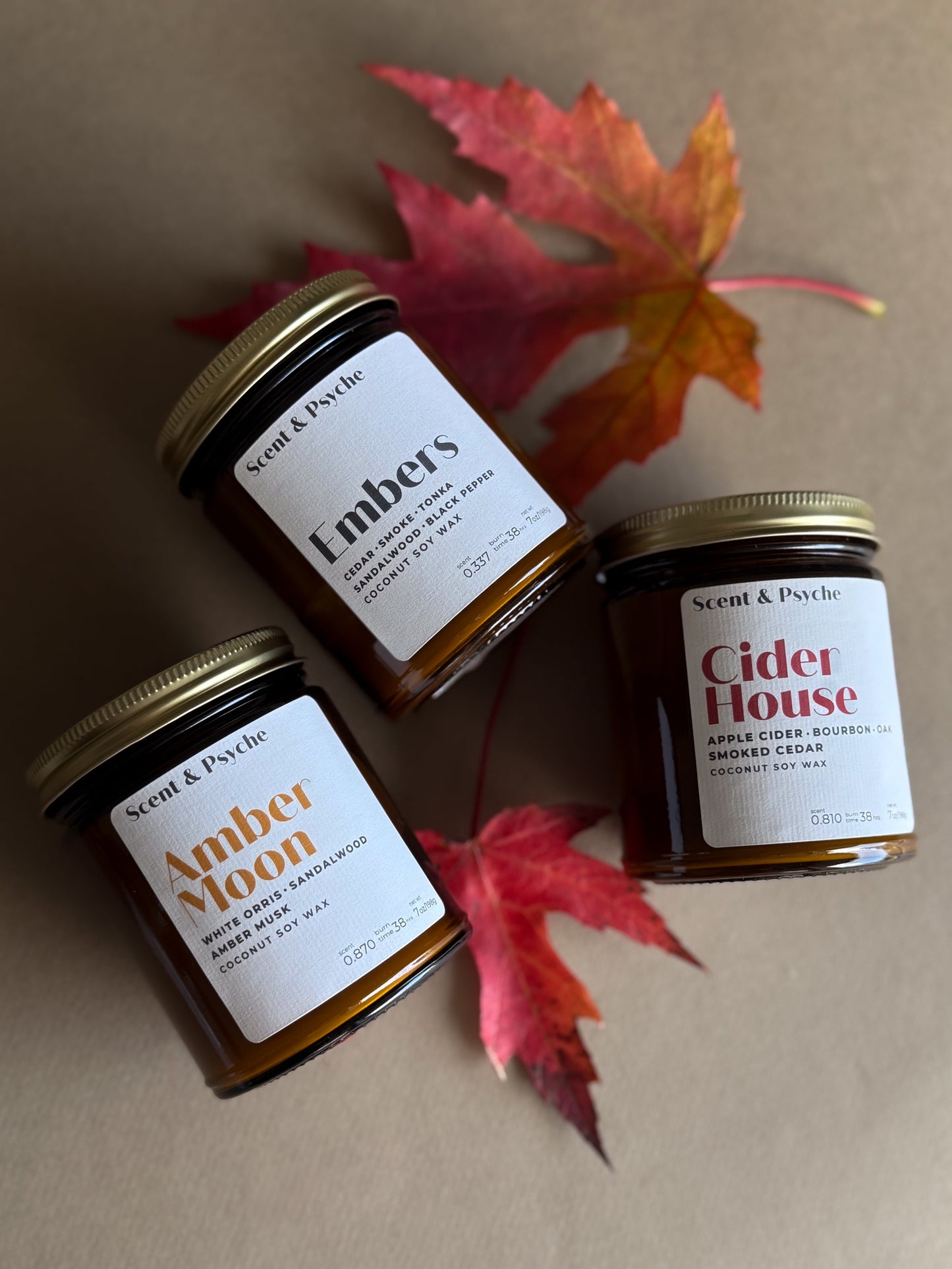 7oz Candle Gift Sets – Sets of 3 clean burning wood wick candles
