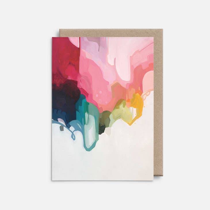 Outside View Blank Art Gretting Card From Susannah Bleasby Art Fine art greeting card created from an original abstract oil painting.  This card is blank inside for your message.