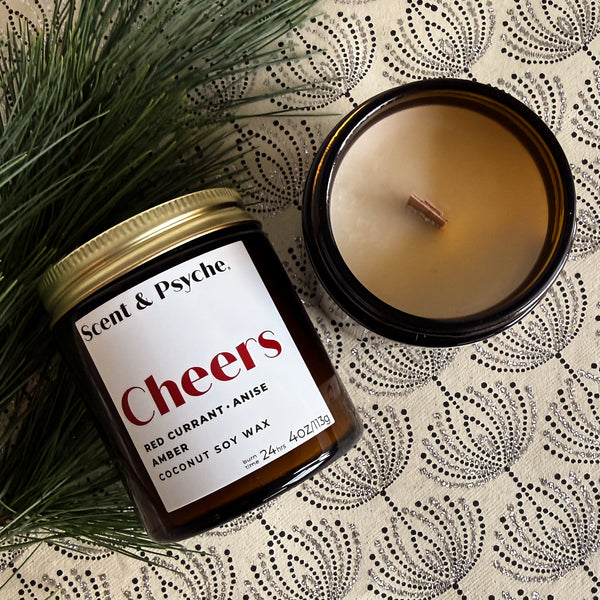 Cheers Scented Candle - 4oz Amber Jar