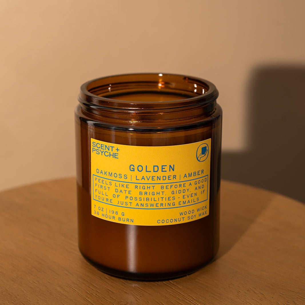 Golden Wood Wick Candle