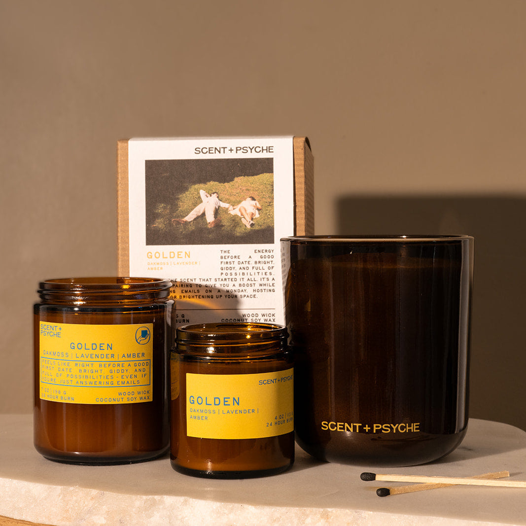 Golden Wood Wick Candle