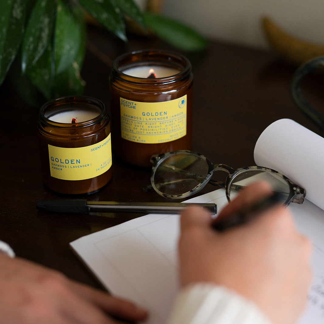 Golden Wood Wick Candle