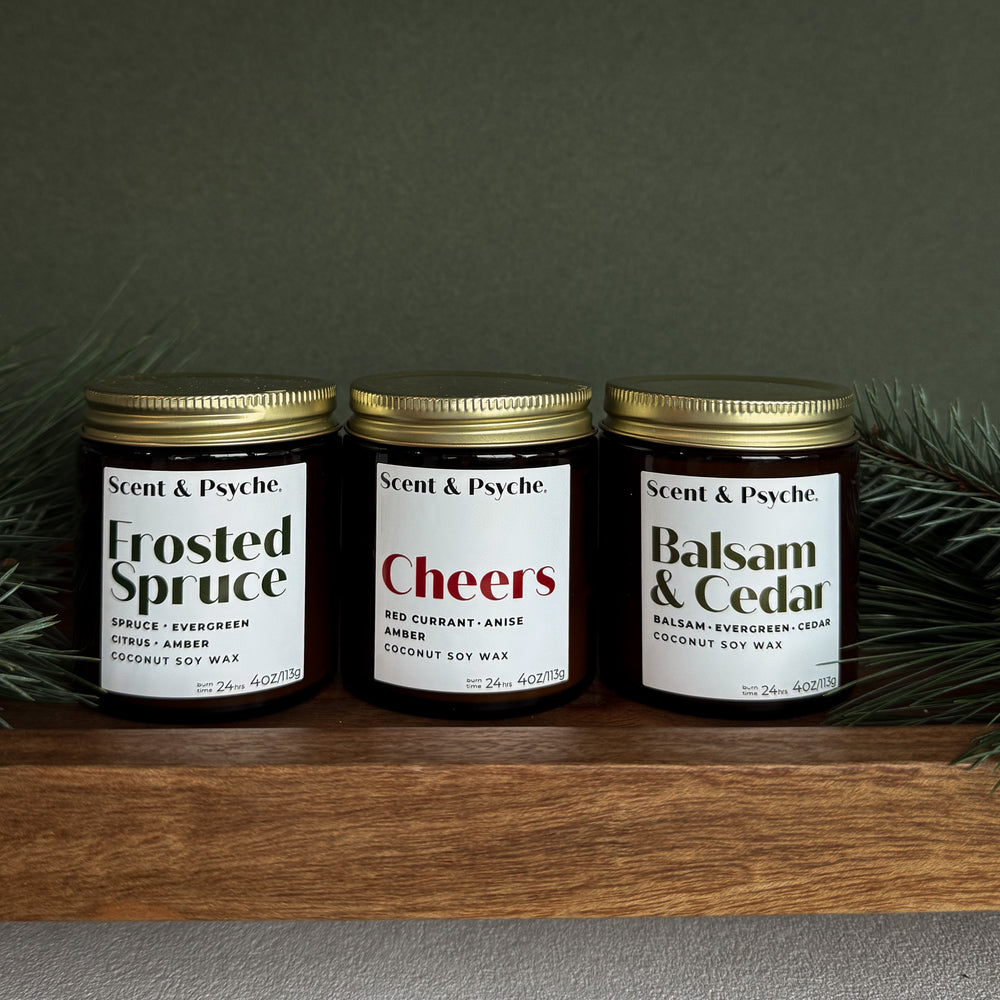 Holiday Cheer Bundle - Set of 3 4oz Wood Wick Candles
