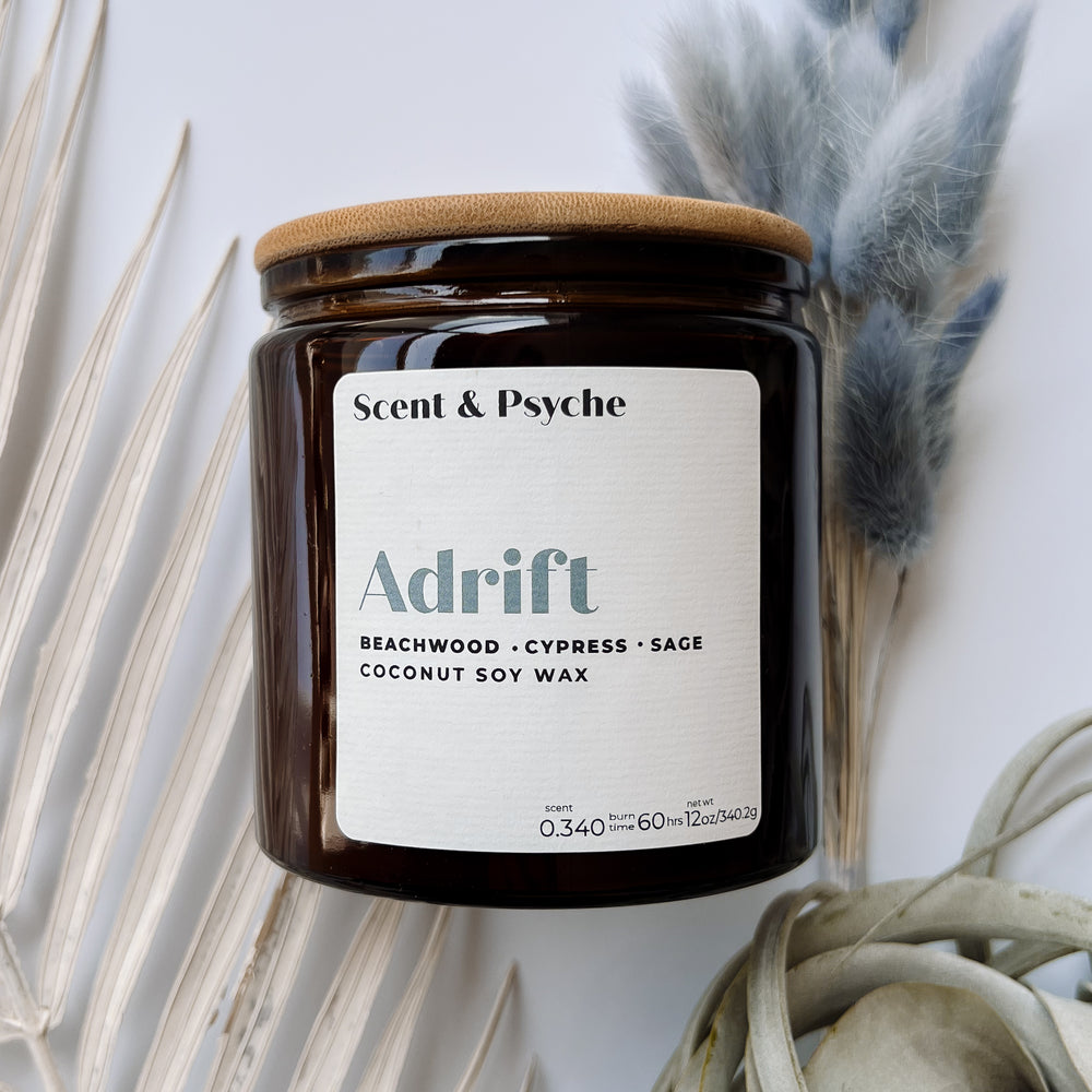 
                  
                    Adrift Scented Candle - 12oz Amber Jar
                  
                