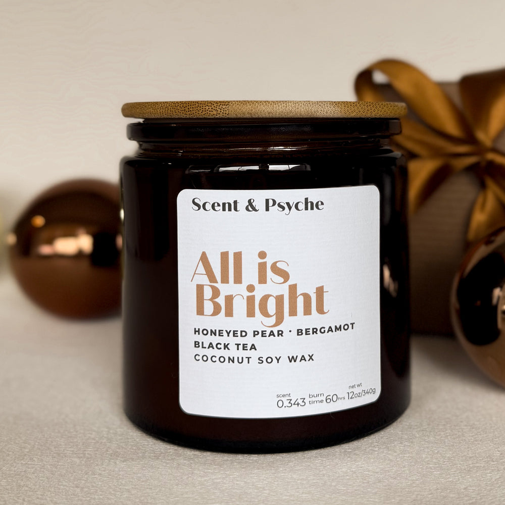 All is Bright Scented Candle - 12oz Amber Jar