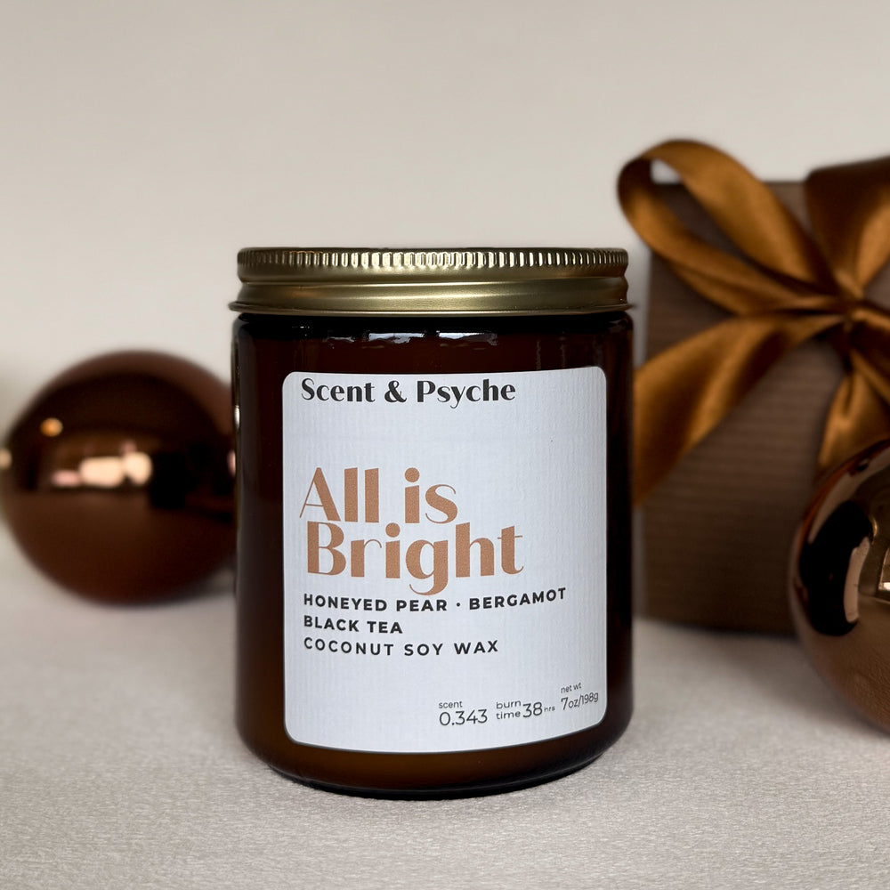 All is Bright Scented Candle  - 7oz Amber Jar