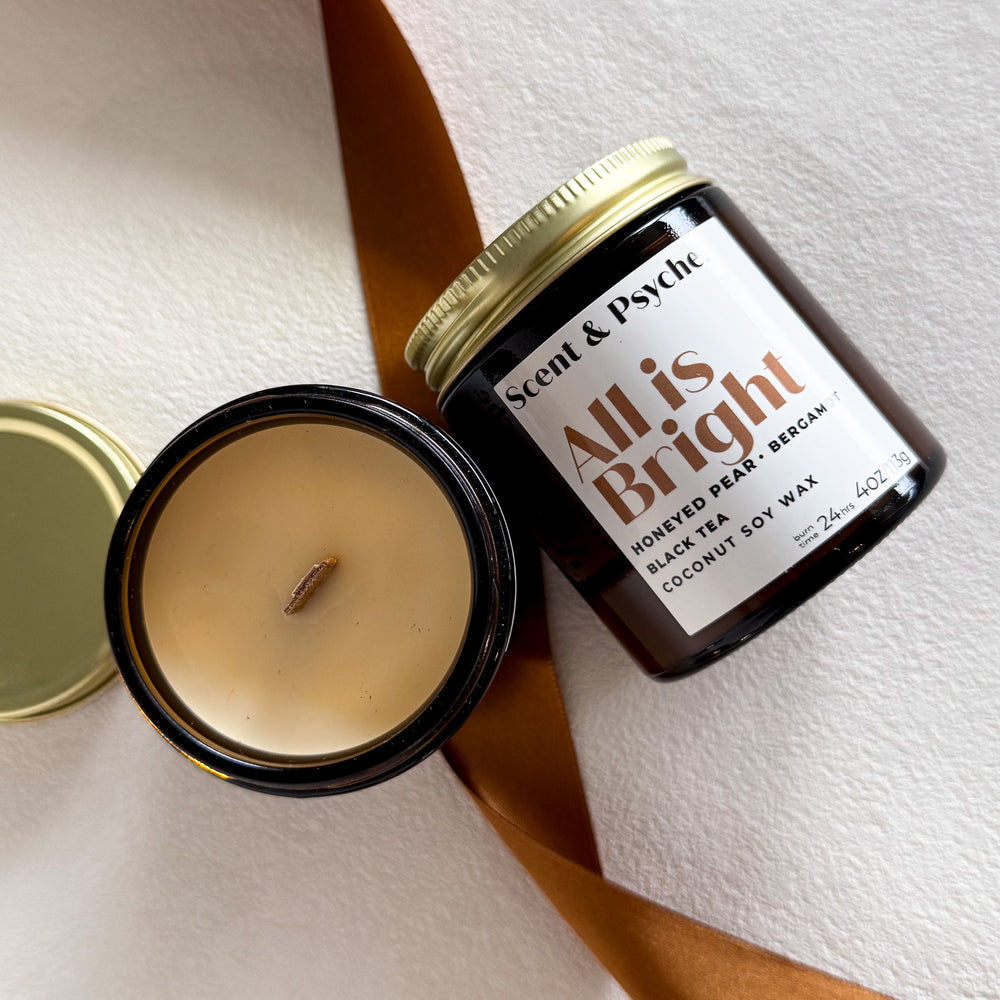 All is Bright Scented Candle   - 4oz Amber Jar