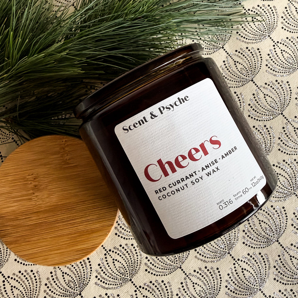 Cheers Scented Candle  - 12oz Amber Jar