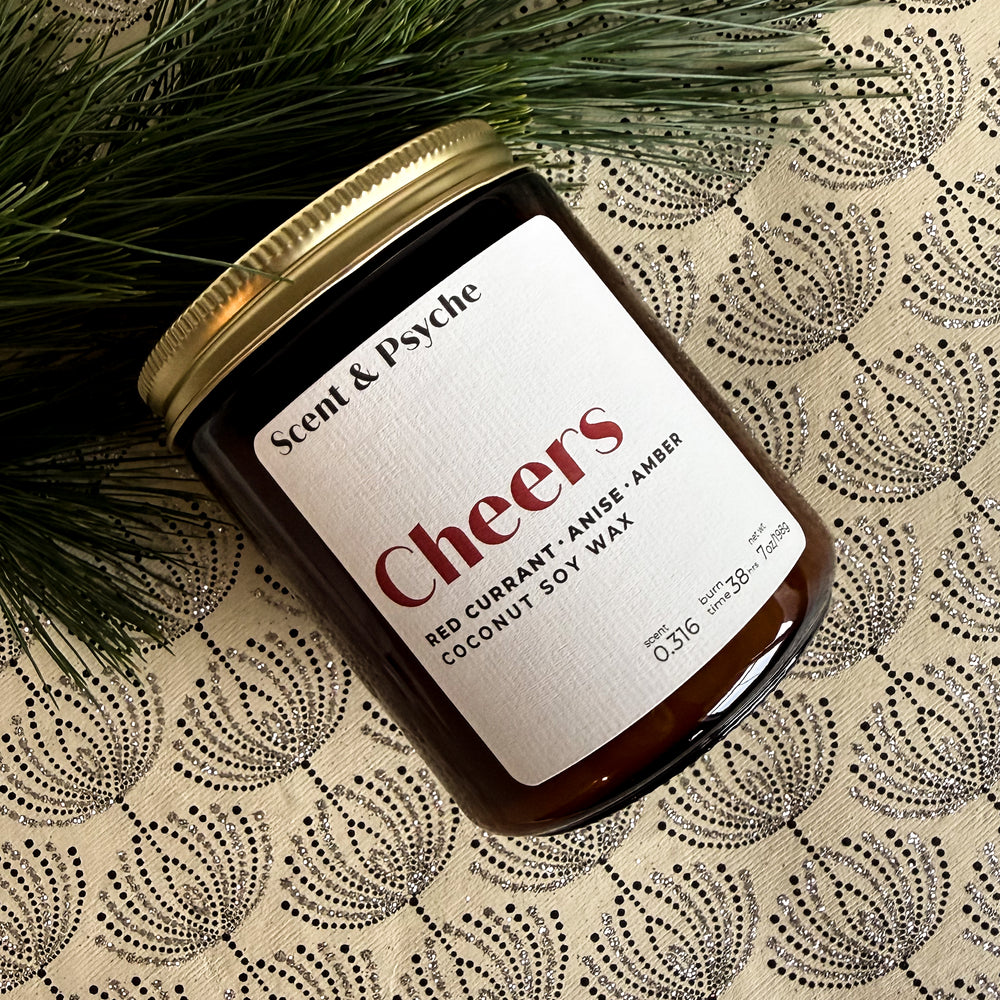 Cheers Scented Candle   - 7oz Amber Jar