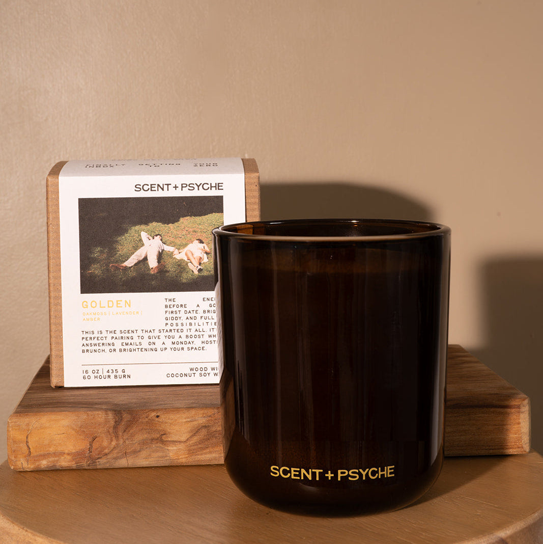Golden Wood Wick Candle