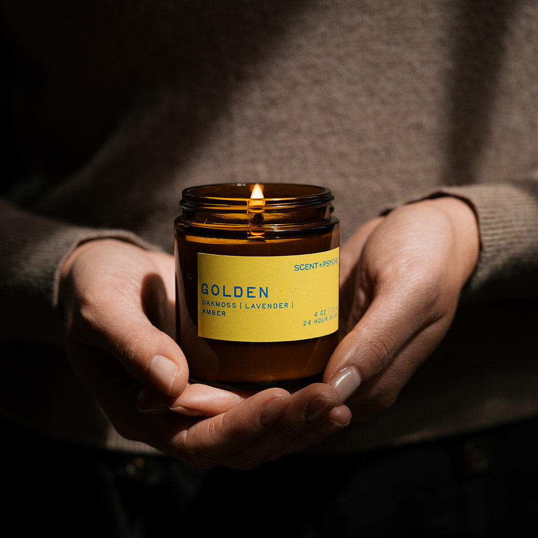Golden Wood Wick Candle