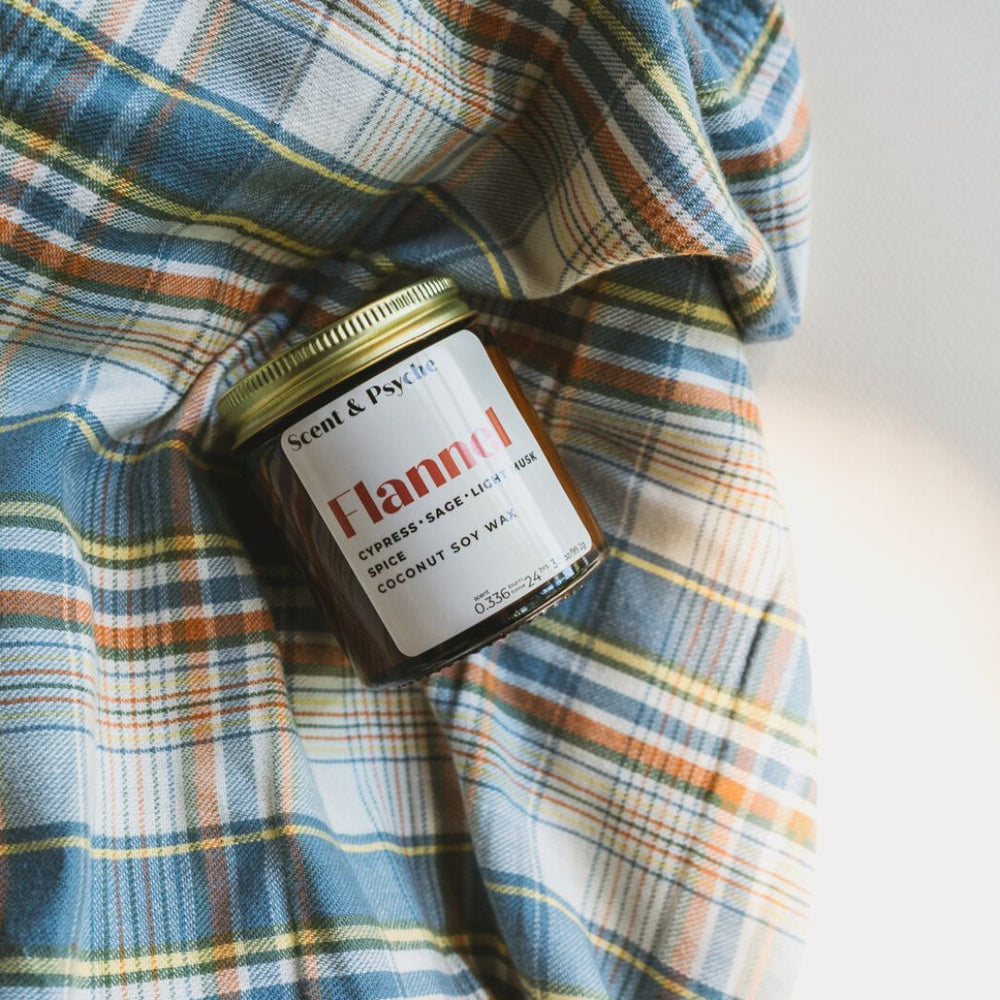 Flannel Scented Candle   - 4oz Amber Jar