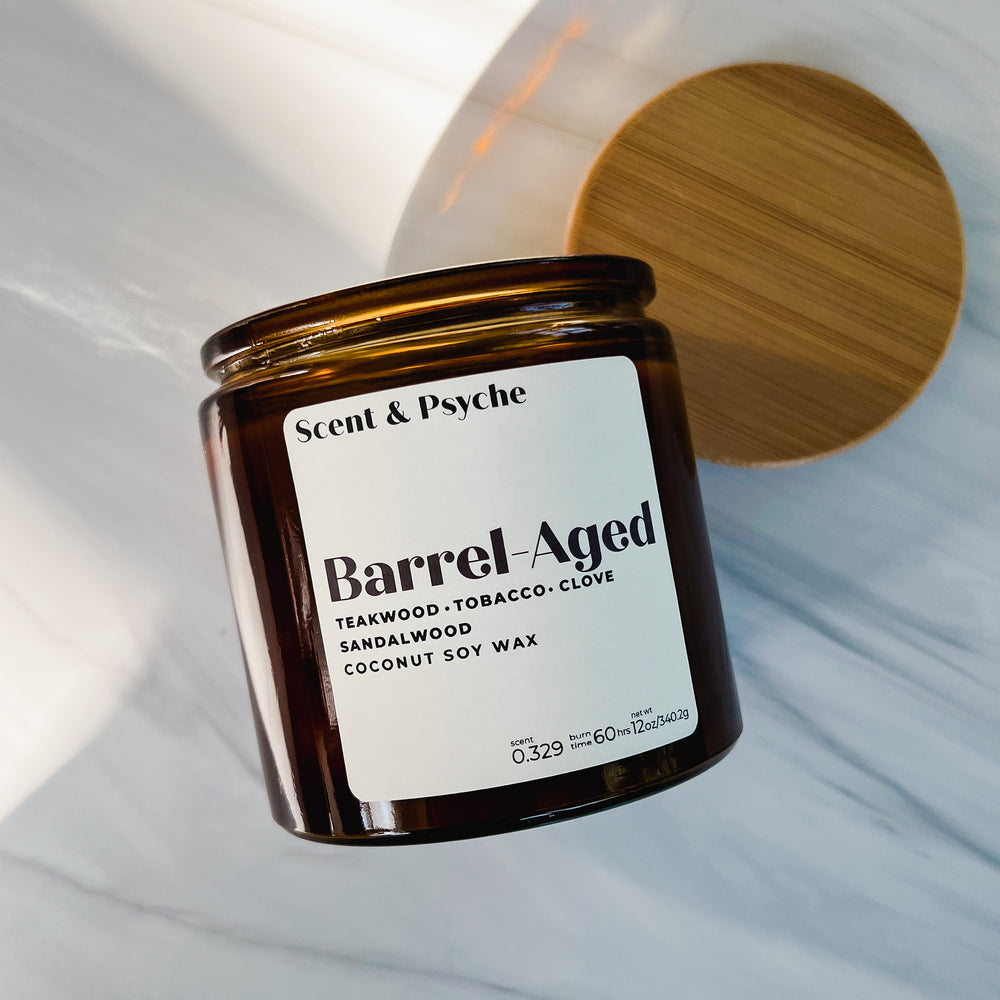
                  
                    Barrel-Aged Scented Candle - 12oz Amber Jar
                  
                