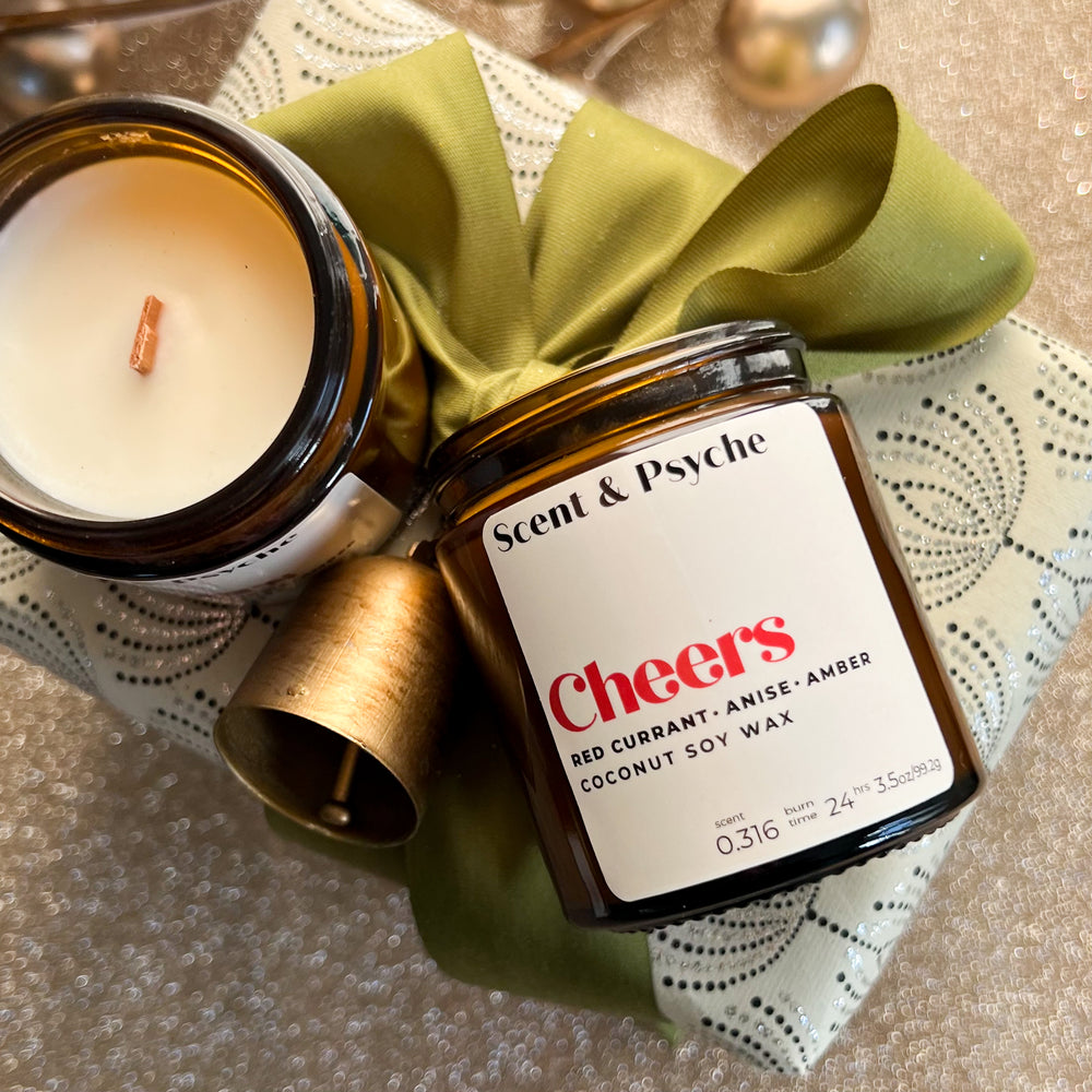 Cheers Scented Candle   - 4oz Amber Jar