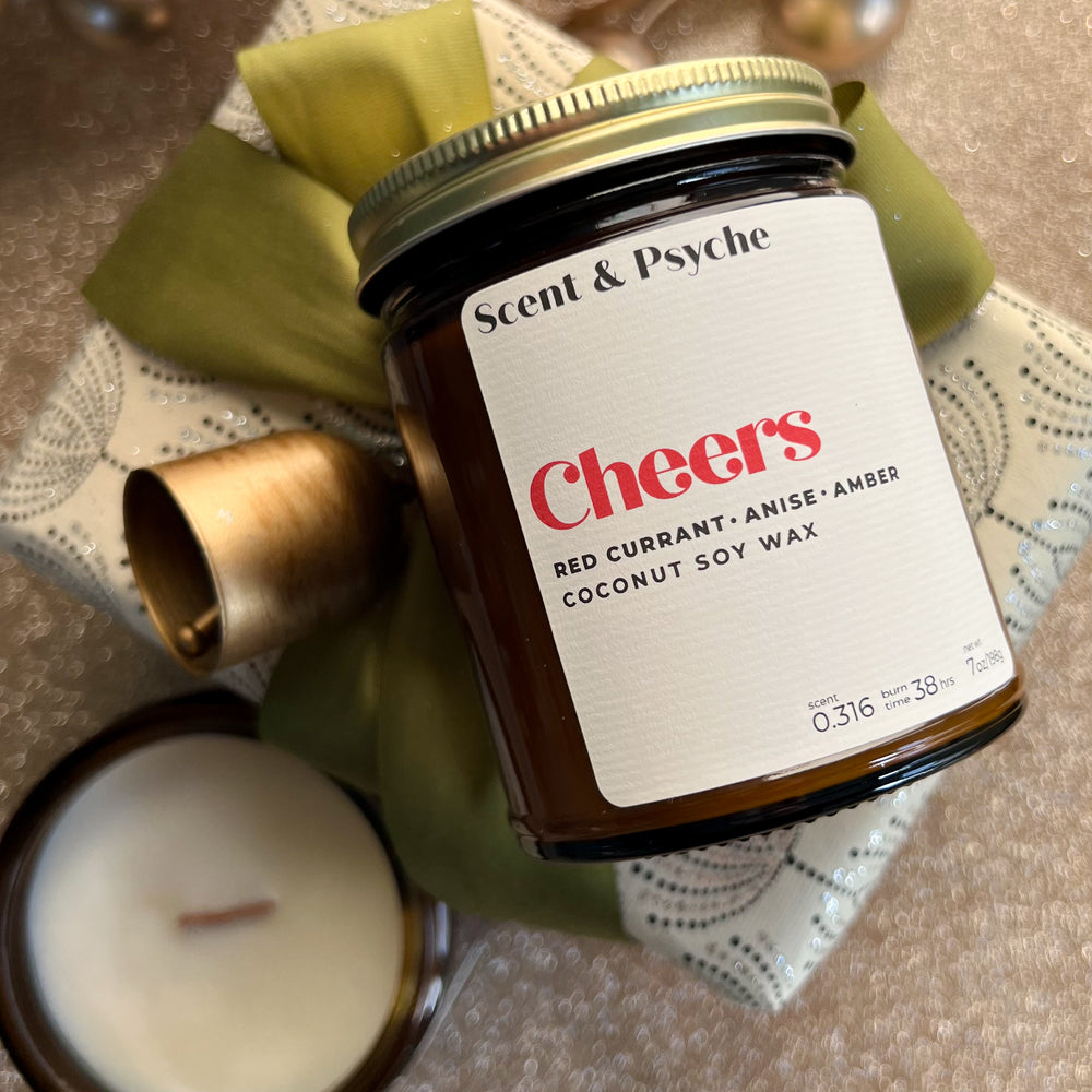 Cheers Scented Candle   - 7oz Amber Jar