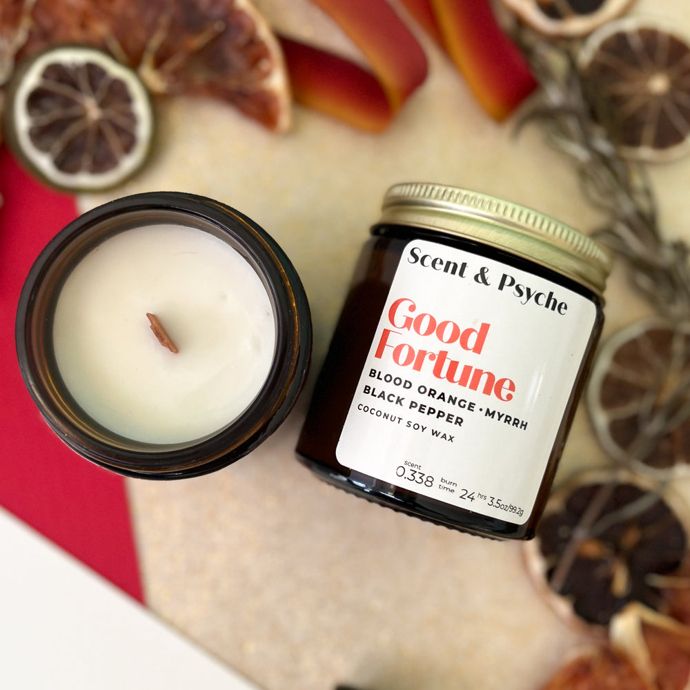 Good Fortune Scented Candle   - 4oz Amber Jar